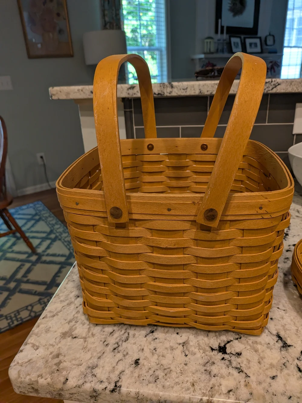 Handwoven Wooden Market Basket in Honey Tan - Longaberger